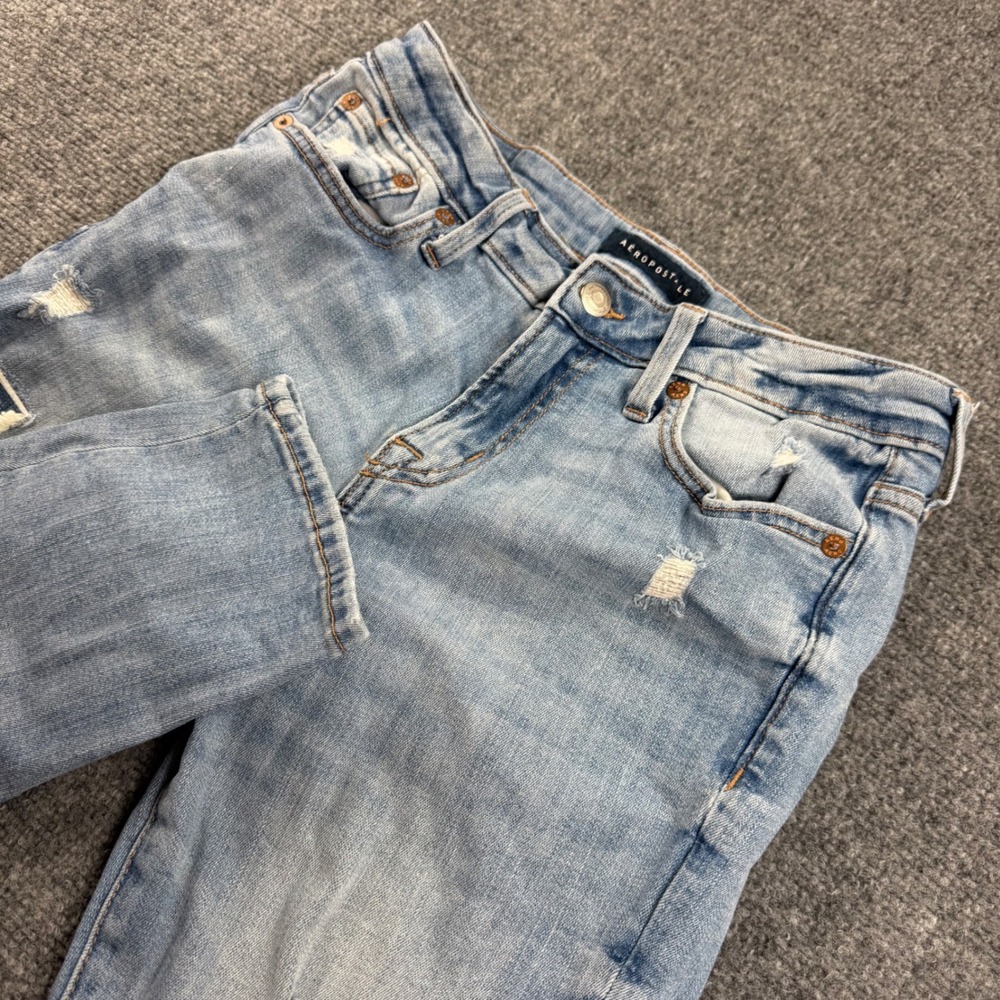 Aeropostale Skinny Jeans 28/30 Light Blue Distressed Denim Womens